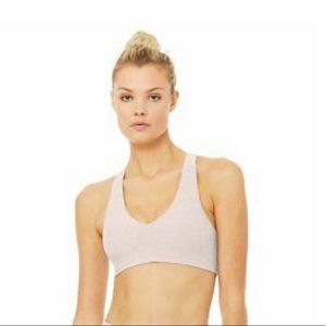 Alo Yoga Alosoft Heather Pink Sports Bra